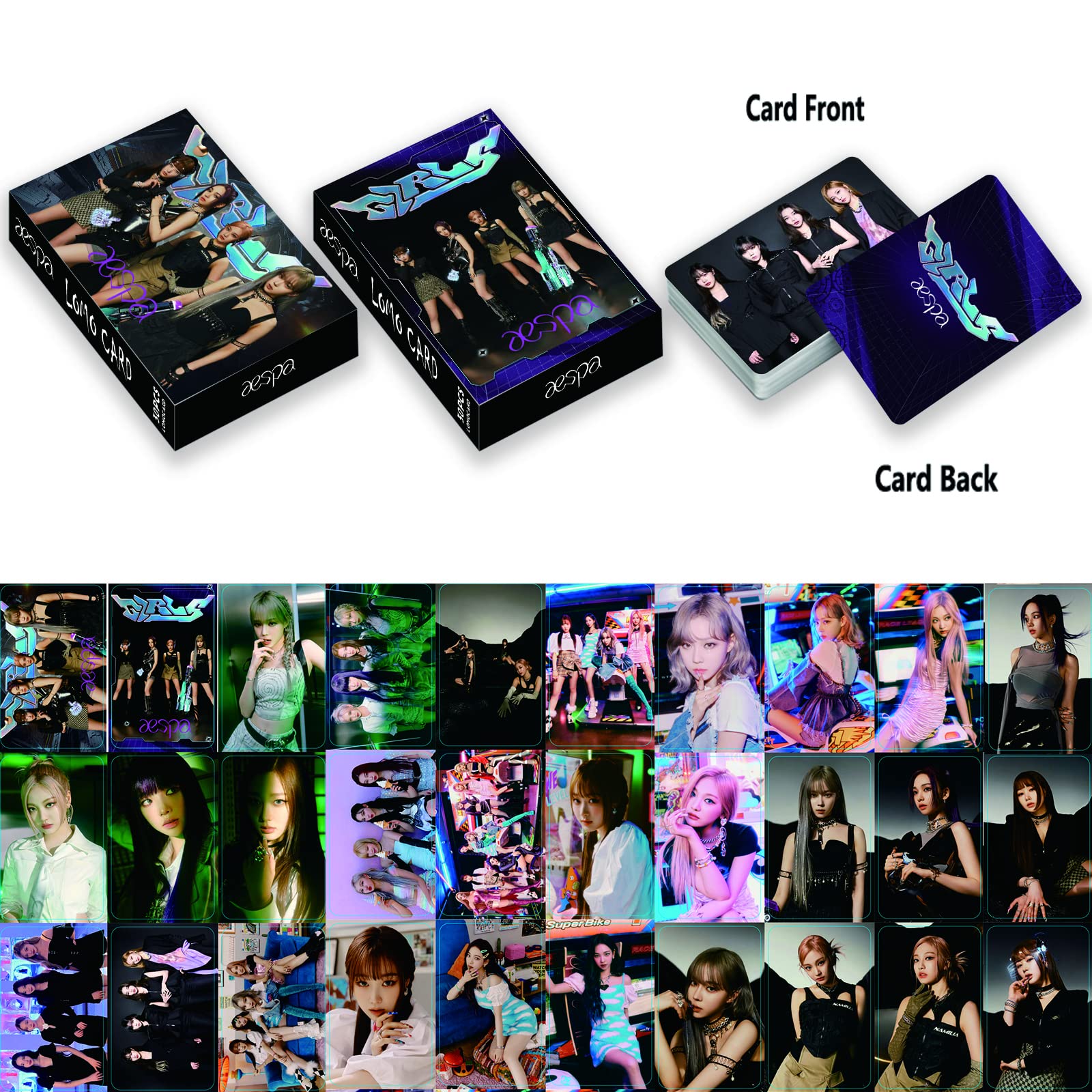 ZHENGGE 5 Pack/150 Pcs AESPA Lomo Card Kpop Photocards Greeting
